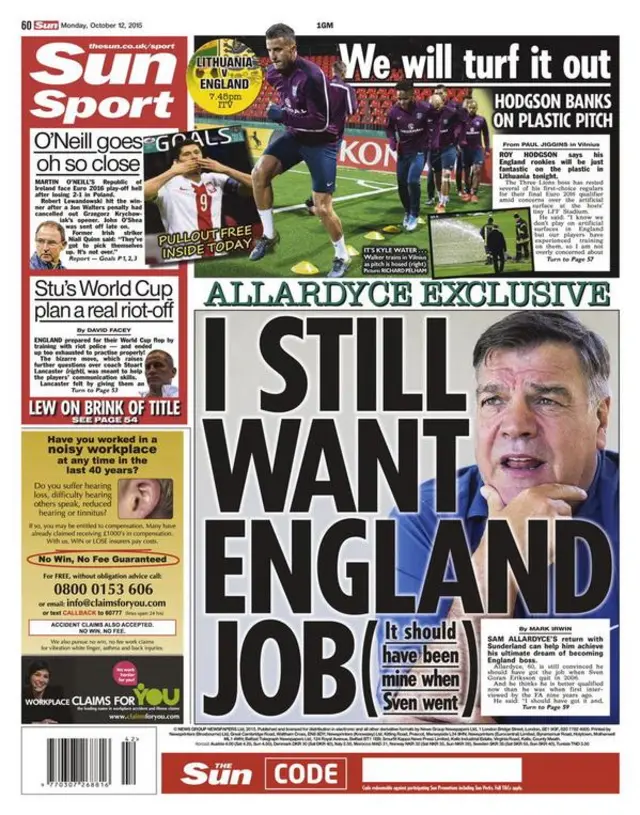 The Sun back page