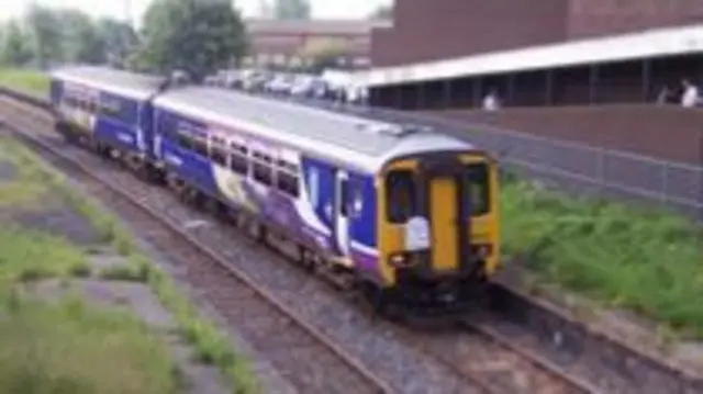 A train running on the line as a trial in 2008