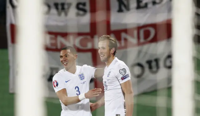 England striker Harry Kane celebrates