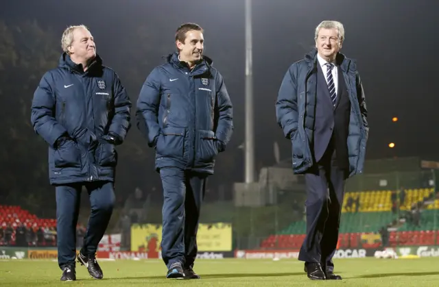 Ray Lewington, Gary Neville and Roy Hodgson