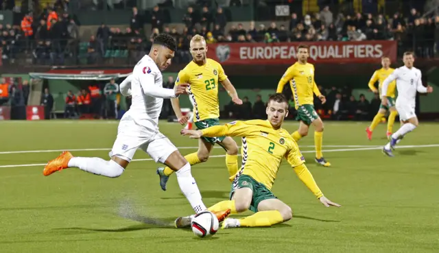 Alex Oxlade Chamberlain in action for England