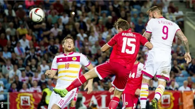 Steven Fletcher scoring for Scotland