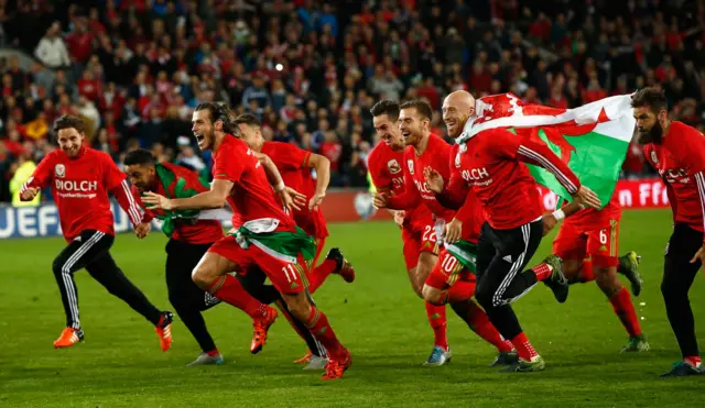 Wales celebrate