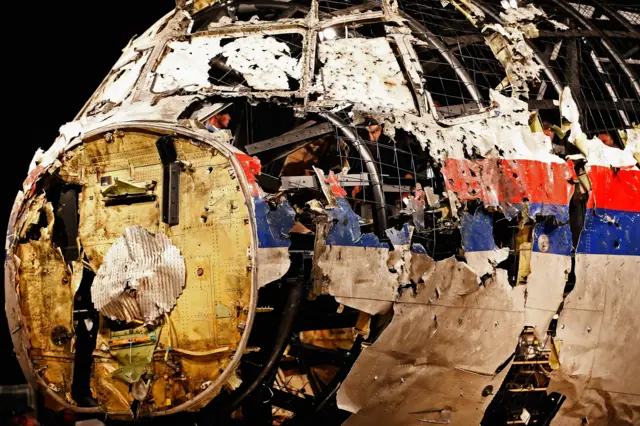 A general view of the cockpit wreckage at the Gilze-Rijen Military Base on October 13, 2015 in Gilze-Rijen, Netherlands.