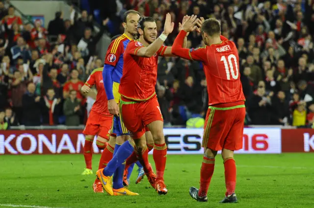 Gareth Bale celebrates