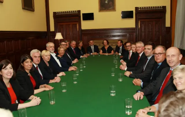 Shadow cabinet meeting last month