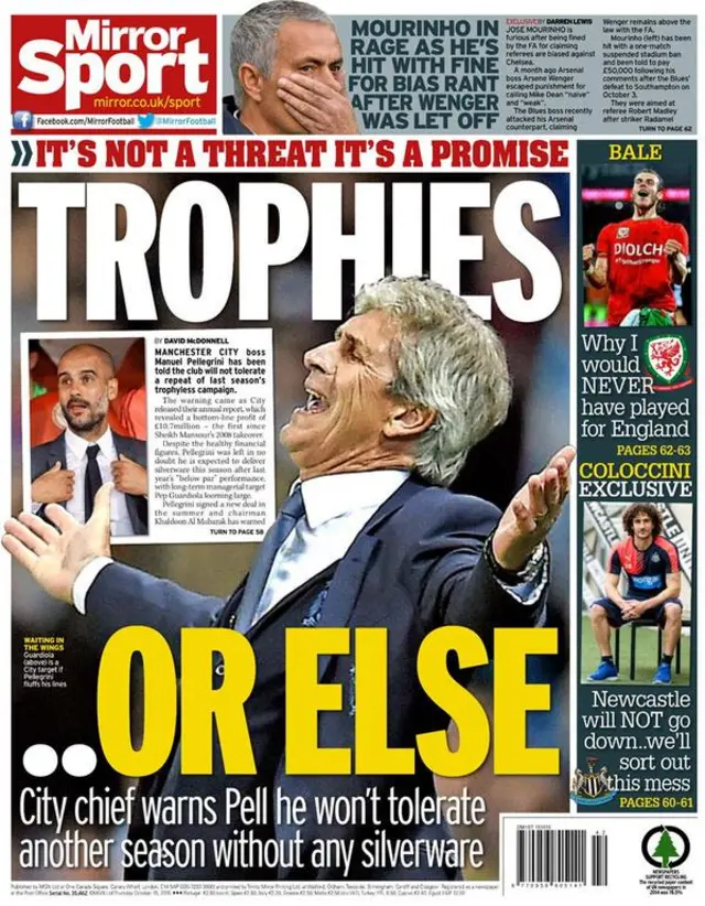 Thursday's Mirror back page