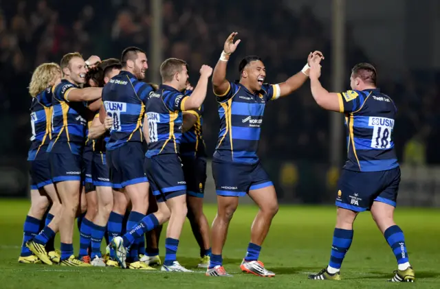 Worcester celebrate match win