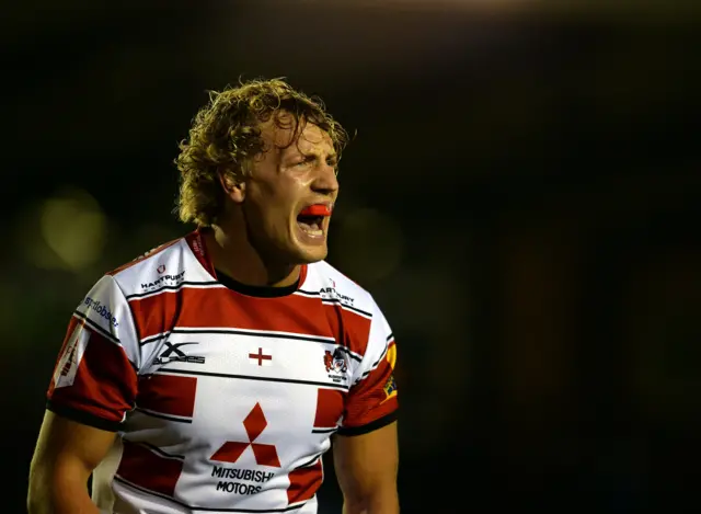 Billy Twelvetrees reacts during the match