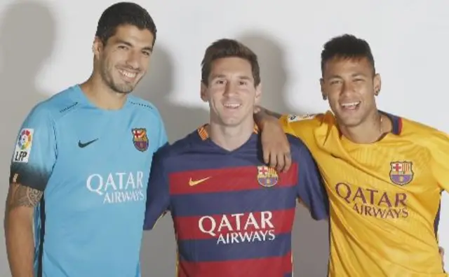 Luis Suarez, Lionel Messi and Neymar