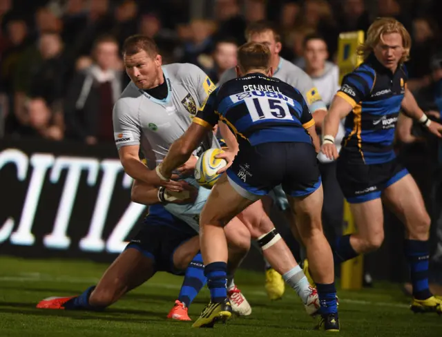 Dylan Hartley of Northampton in action