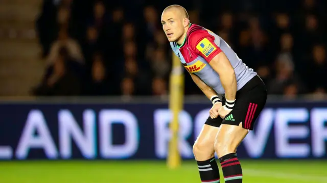 Mike Brown of Harlequins looks on