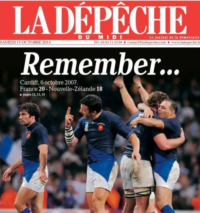 Front page of La Depeche