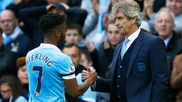 Manuel Pellegrini and Raheem Sterling