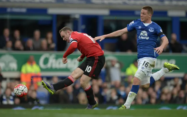 Wayne Rooney scores Manchester United's third goal