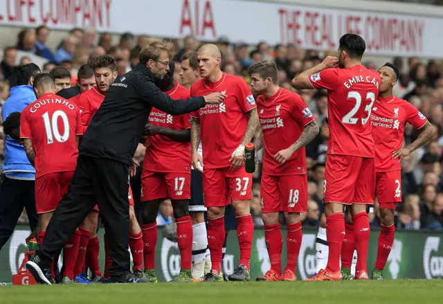 Jurgen Klopp and Liverpool players