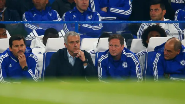 Chelsea boss Jose Mourinho (second from left)