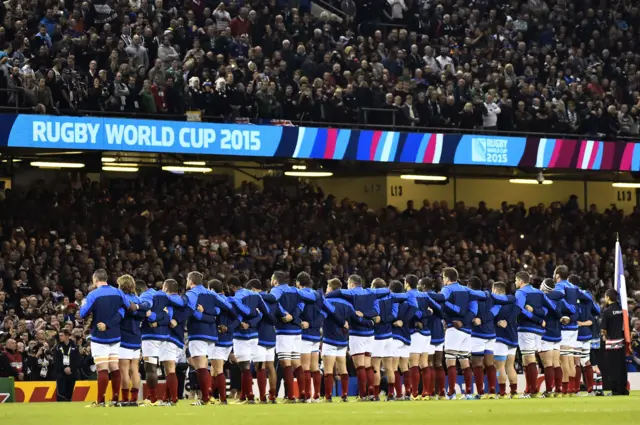 The French team line up