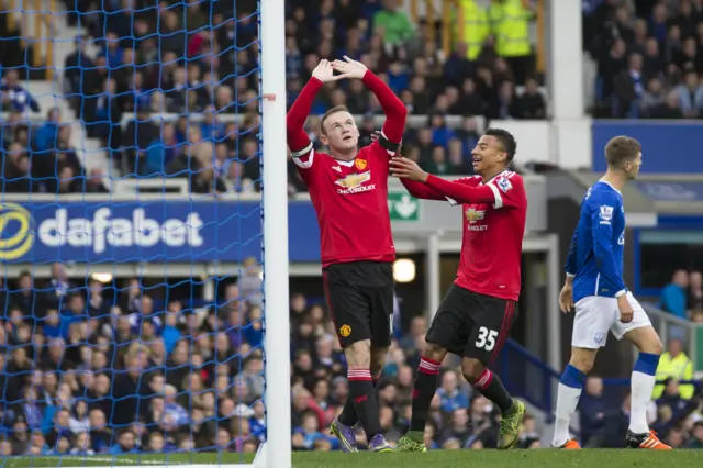 Wayne Rooney celebrates