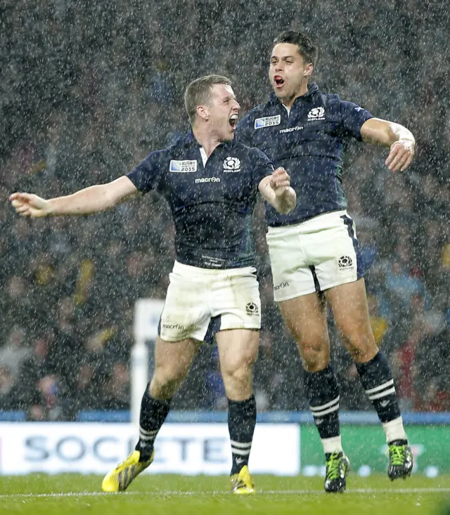 Scotland's players celebrate