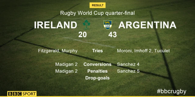 Ireland 20 Argentina 43