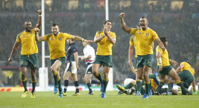 Australia's players at full-time