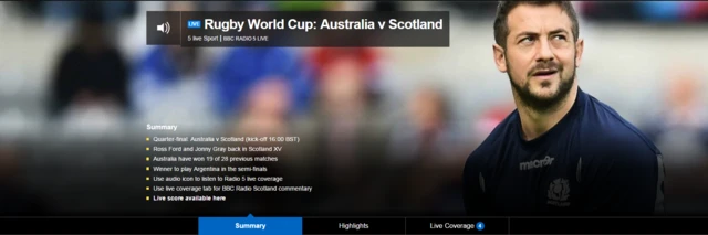 Scotland v Australia live page