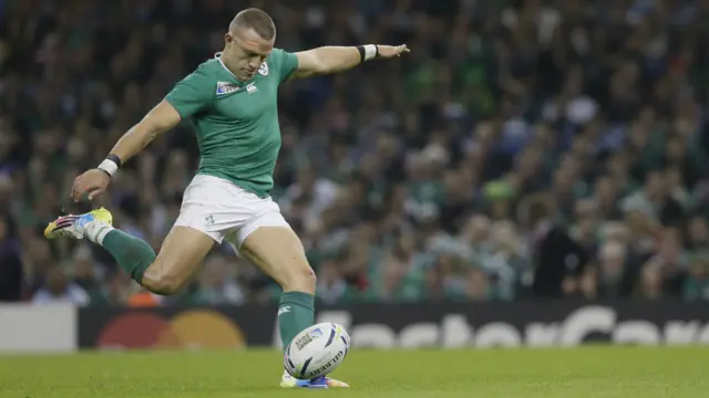 Ian Madigan kicks