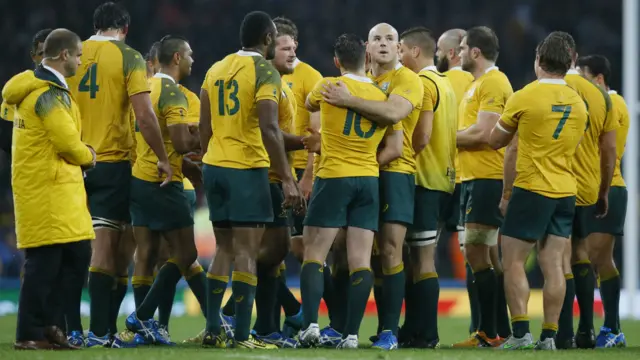 Australia's players at full-time