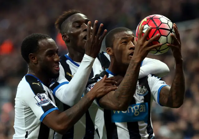 Newcastle players celebrate