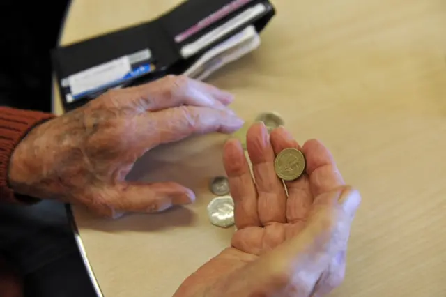 Pensioner with wallet