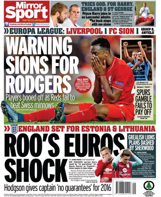 Daily Mirror back page