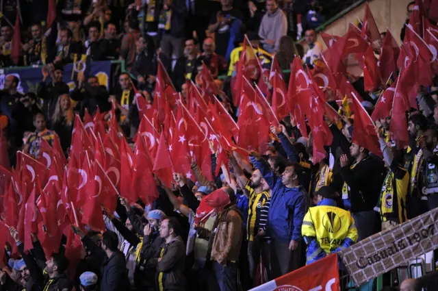 Fenerbahce fans at Celtic Park