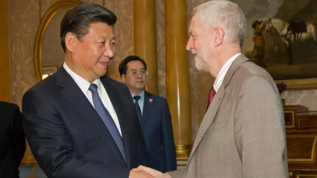 Xi Jinping and Jeremy Corbyn