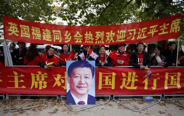 Pro-China supporters on the Mall