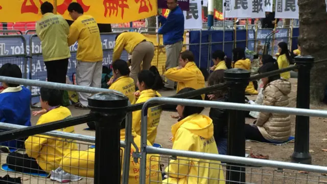 Falun Gong protesters