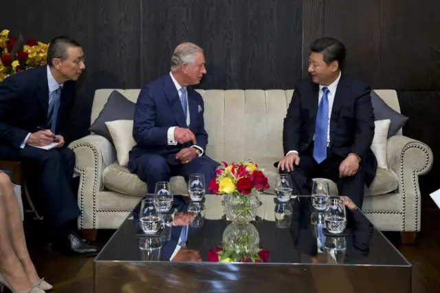 Prince Charles with China's President Xi Jinping