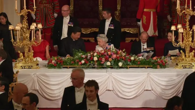 Queen at top table