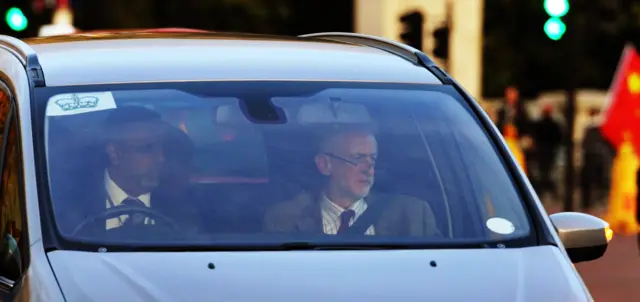 Jeremy Corbyn arrives at Buckingham Palace