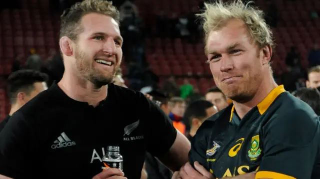 Kieran Read with Shalk Burger