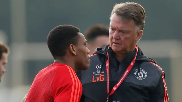 Anthony Martial and Louis van Gaal