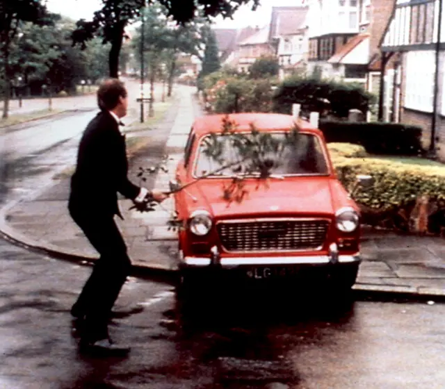 Basil Fawlty thrashing his Austin 1100