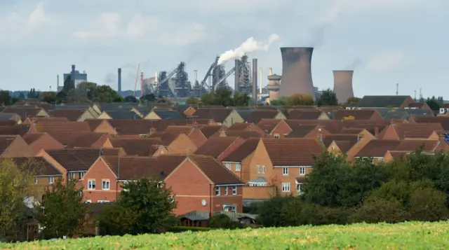 View of the Scunthorpe steel works