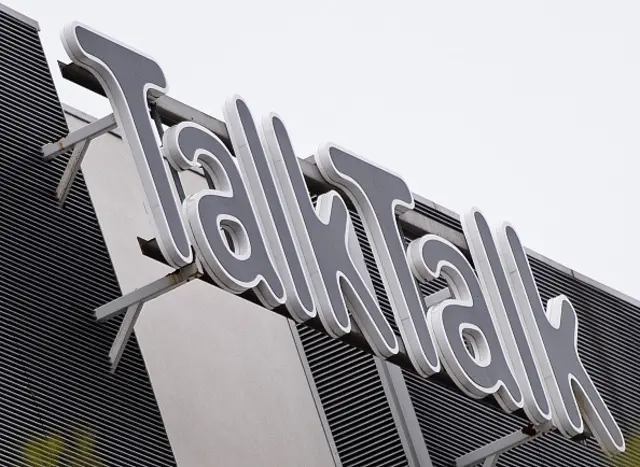 TalkTalk logo outside its headquarters in London