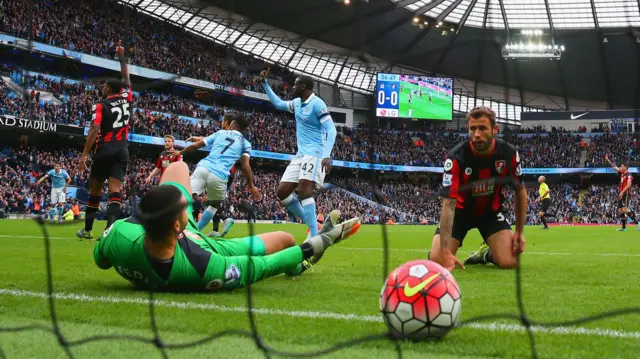 Manchester City score v Bournemouth