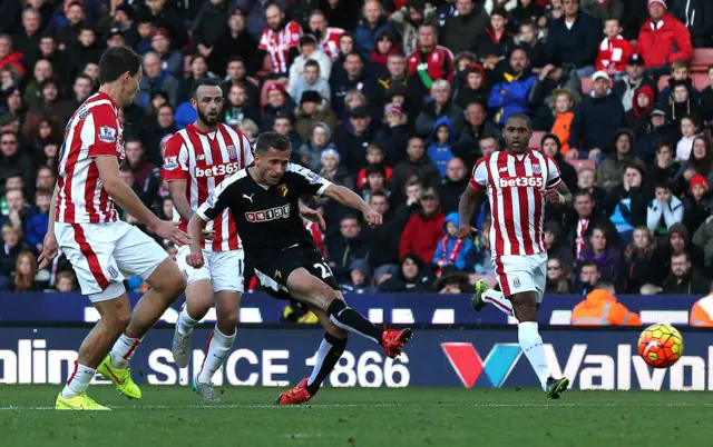 Alman Abdi of Watford scores