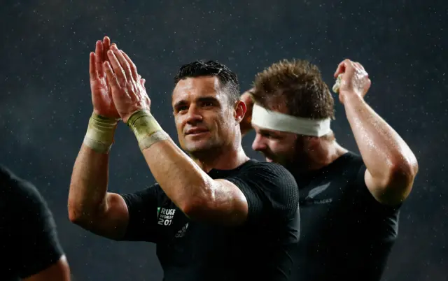 Dan Carter celebrates