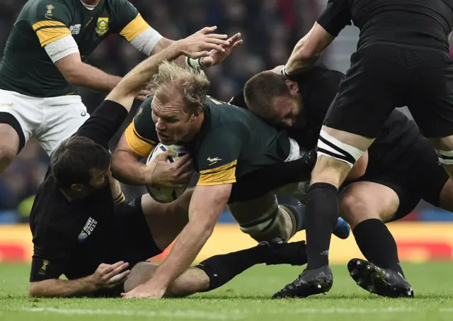 Schalk Burger of South Africa in action