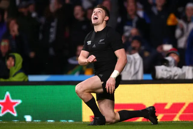 Beauden Barrett of New Zealand celebrates