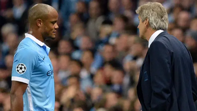 Vincent Kompany (left) and Manuel Pellegrini